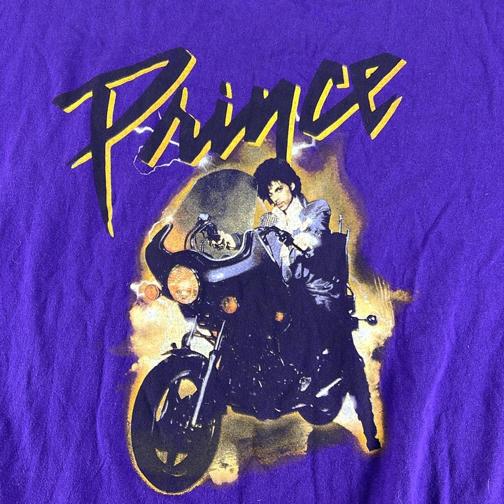 The Prince Estate Short Sleeve Shirt Purple Gold Womens 3XL Prince Motorcycle